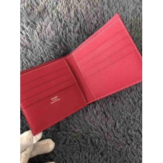 Hermes Rose Red MC2 Copernic Compact Wallet