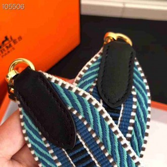 Hermes Sangle Cavale 50 mm Bag Strap Blue Black