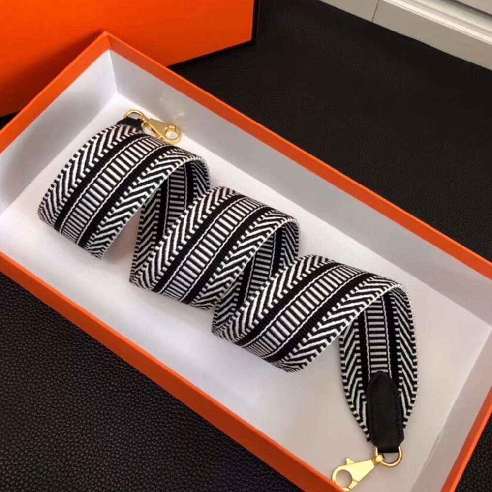 Hermes Sangle Cavale 50 mm Bag Strap White Black
