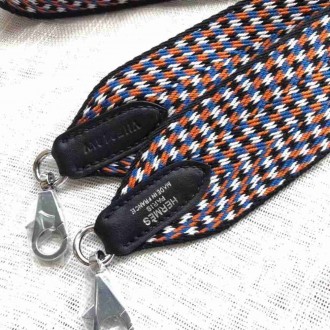 Hermes Sangle Zigzag 50 mm Bag Strap White Blue Orange