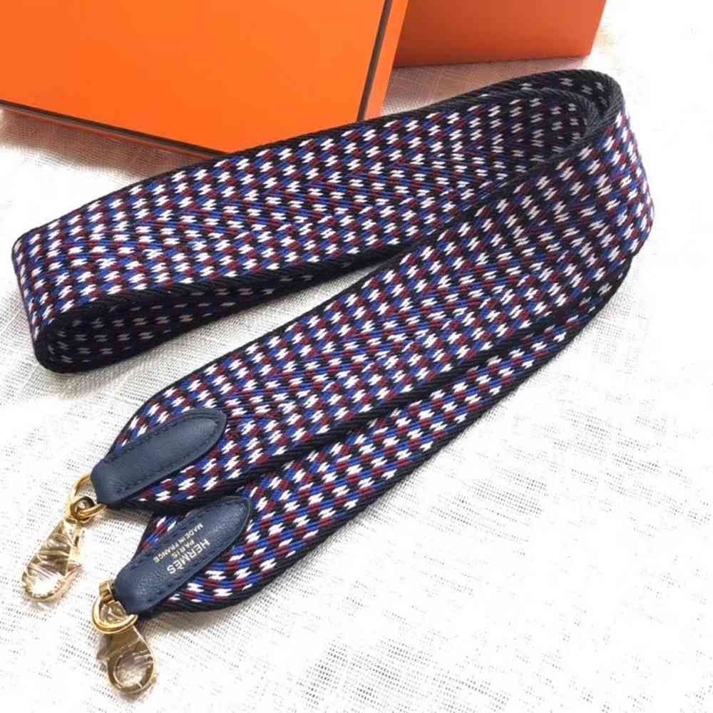 Hermes Sangle Zigzag 50 mm Bag Strap White Blue Red