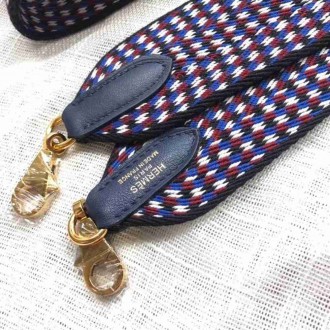Hermes Sangle Zigzag 50 mm Bag Strap White Blue Red