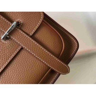 Hermes Steve 35 Messenger Bag In Brown Clemence Calfskin