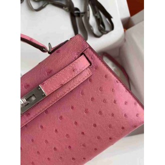 Hermes Terre Cutie Ostrich Kelly Mini II Handmade Bag