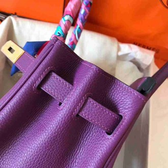 Hermes Ultraviolet Birkin 30cm Clemence Handmade Bag