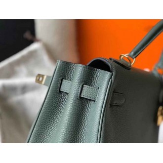 Hermes Vert Amande Clemence Kelly 32cm Retourne Bag