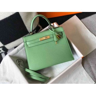 Hermes Vert Criquet Epsom Kelly 25cm Sellier Bag GHW