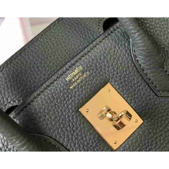 Hermes Vert Fonce Clemence Birkin 30cm Bag GHW