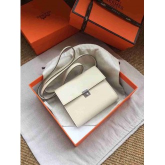Hermes White Clic 16 Wallet With Strap