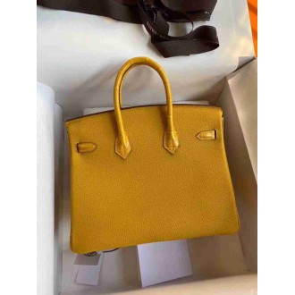 Hermes Yellow Touch Birkin 30cm Bag Shiny Niloticus Crocodile Skin