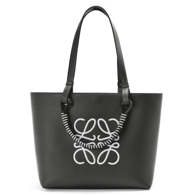 Loewe Anagram Small Tote In Noir Classic Calfskin
