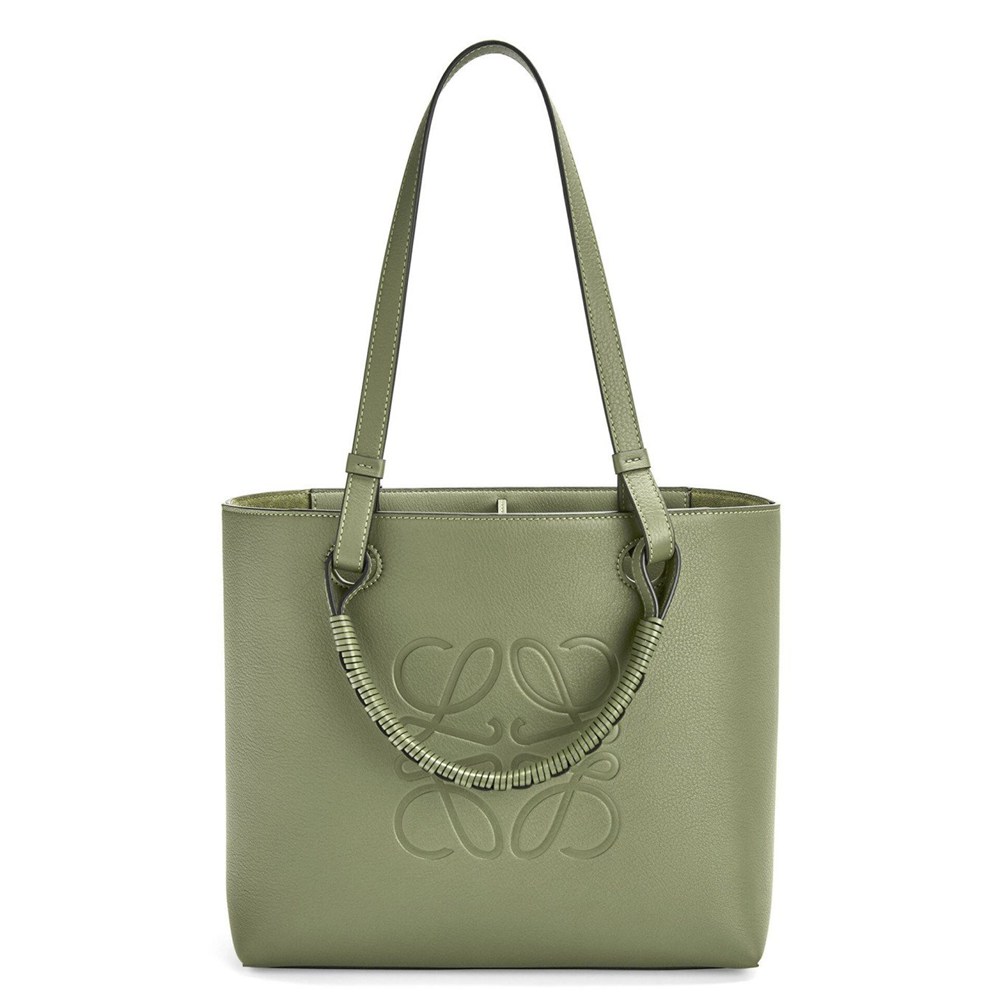Loewe Anagram Small Tote In Rosemary Classic Calfskin