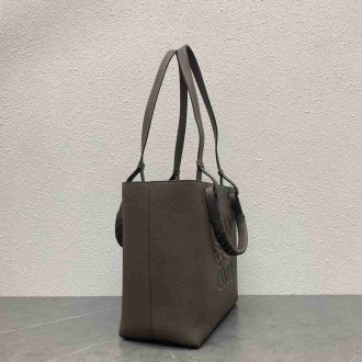 Loewe Anagram Small Tote In Taupe Grained Calfskin