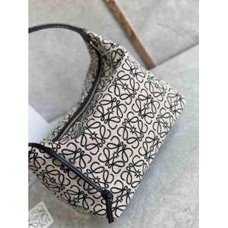 Loewe Cubi Medium Bag in White Anagram Jacquard