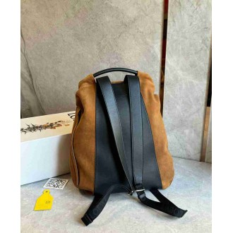 Loewe Flamenco Backpack in Brown Suede Calfskin