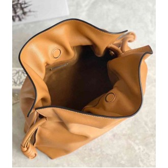 Loewe Flamenco Clutch Bag In Brown Calfskin