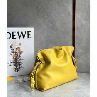 Loewe Flamenco Clutch Bag In Pale Yellow Leather