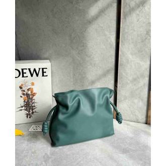Loewe Flamenco Clutch Bag in Vetiver Nappa Calfskin