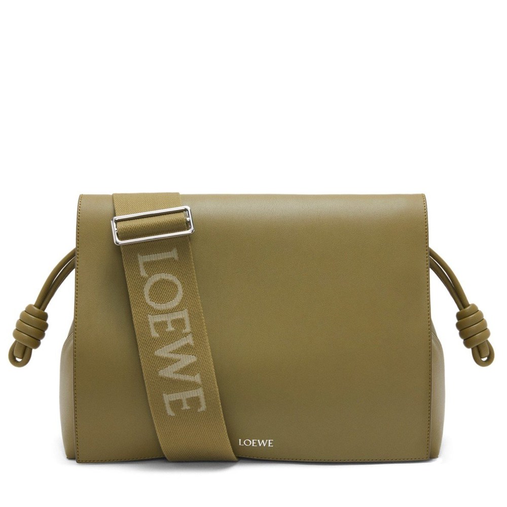 Loewe Flamenco Messenger Bag in Olive Supple Calfskin