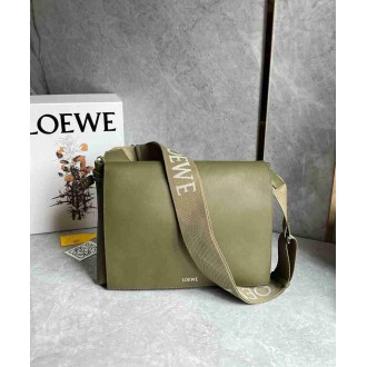 Loewe Flamenco Messenger Bag in Olive Supple Calfskin