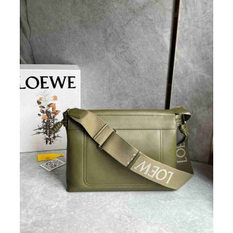 Loewe Flamenco Messenger Bag in Olive Supple Calfskin