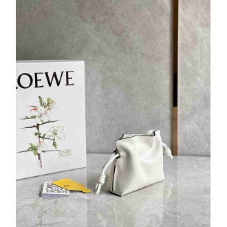 Loewe Flamenco Nano Clutch In White Nappa Leather