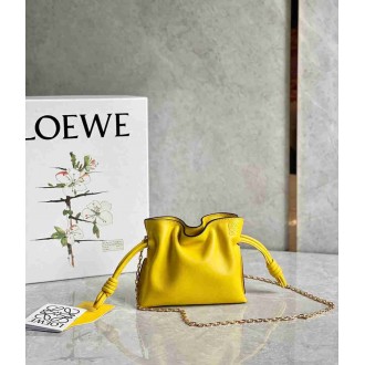 Loewe Flamenco Nano Clutch In Yellow Nappa Leather