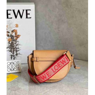Loewe Gate Dual Mini Bag In Brown Calfskin