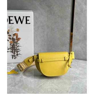 Loewe Gate Dual Mini Bag in Yellow Calfskin
