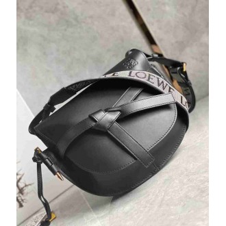 Loewe Gate Small Bag In Black Calfskin and Jacquard