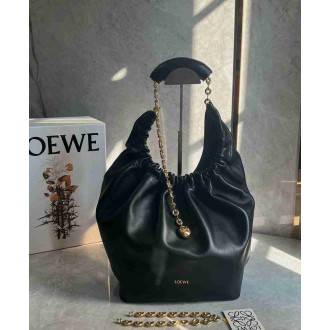 Loewe Medium Squeeze Bag in Black Nappa Lambskin