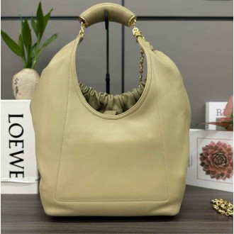 Loewe Medium Squeeze Bag in Clay Green Nappa Lambskin