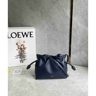 Loewe Mini Flamenco Clutch Bag in Abyss Blue Nappa Calfskin