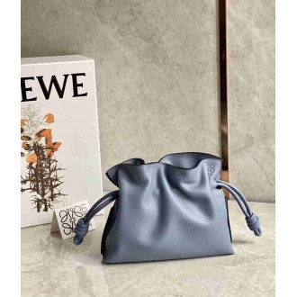 Loewe Mini Flamenco Clutch Bag In Atlantic Blue Calfskin