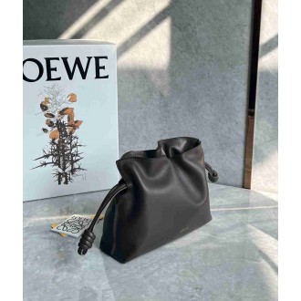 Loewe Mini Flamenco Clutch Bag in Chocolate Nappa Calfskin