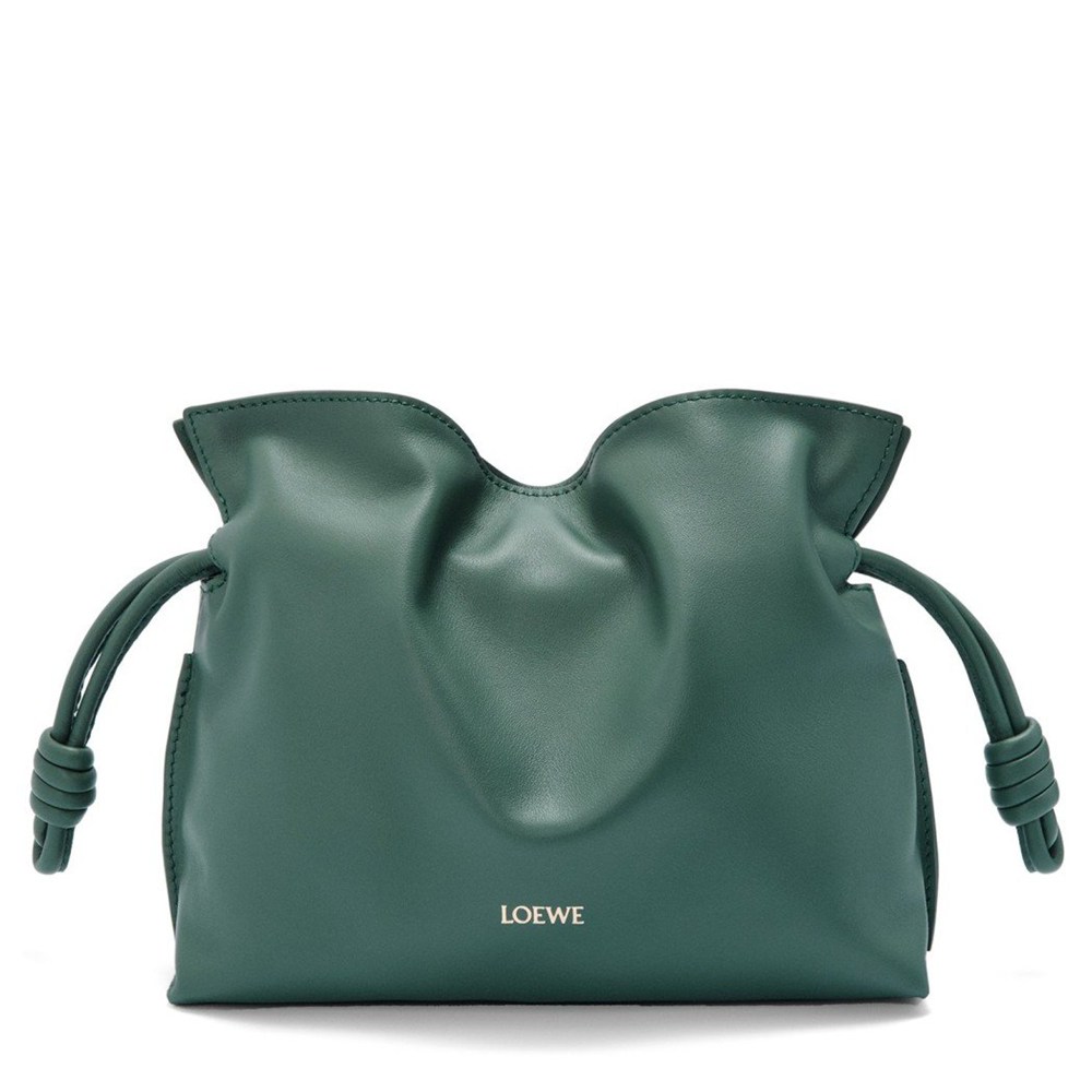 Loewe Mini Flamenco Clutch Bag in Vetiver Nappa Calfskin