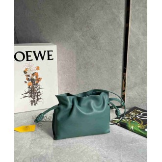 Loewe Mini Flamenco Clutch Bag in Vetiver Nappa Calfskin