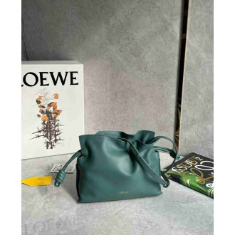 Loewe Mini Flamenco Clutch Bag in Vetiver Nappa Calfskin