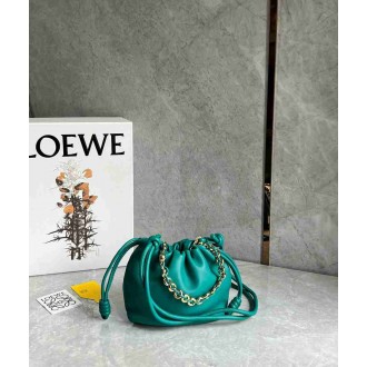 Loewe Mini Flamenco Purse Bag in Green Nappa Lambskin