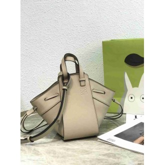 Loewe Mini Hammock Drawstring Bag In Sand Calfskin