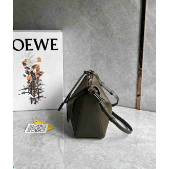 Loewe Mini Hammock Hobo Bag in Dark Green Calfskin