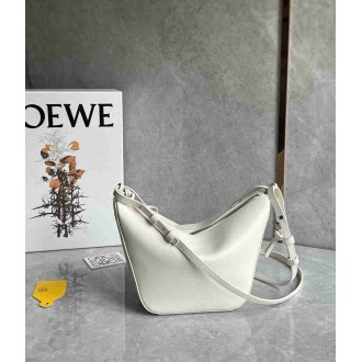 Loewe Mini Hammock Hobo Bag in White Calfskin