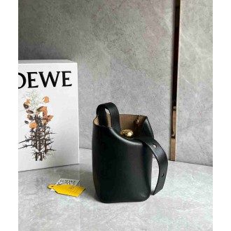 Loewe Mini Pebble Bucket Bag in Black Calfskin