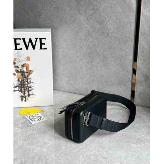 Loewe Molded Sling Bag in Black Calfskin