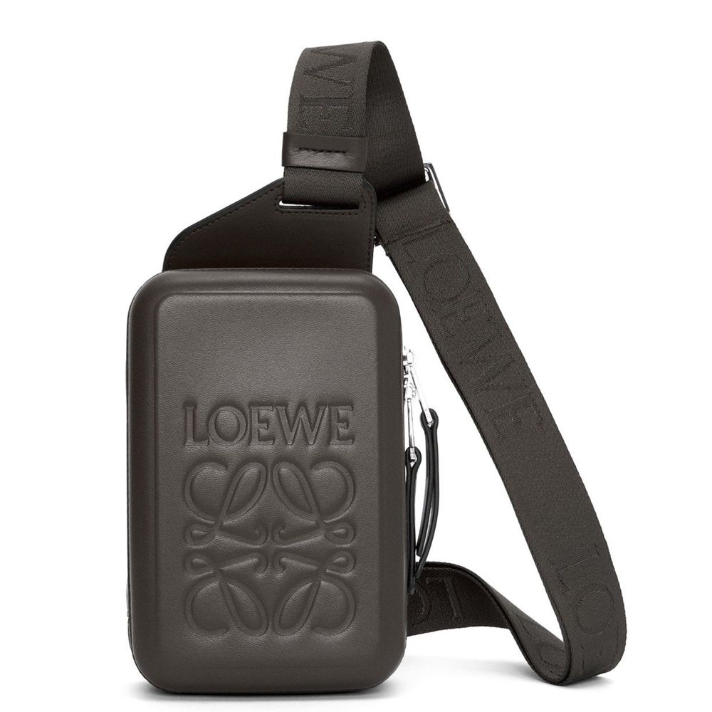 Loewe Molded Sling Bag in Dark Grey Calfskin