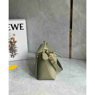 Loewe Puzzle Edge Small Bag in Eucalyptus Green Classic Calfskin