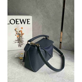 Loewe Puzzle Edge Small Bag in Navy Blue Soft Grained Leather