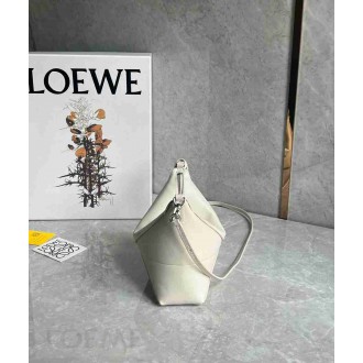 Loewe Puzzle Fold Pouch in White Nappa Calfskin