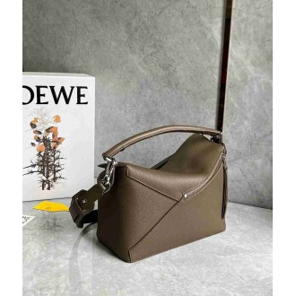 Loewe Puzzle Medium Bag in Dark Cigar Grained Calfskin