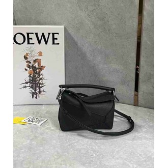 Loewe Puzzle Mini Bag in Black Soft Grained Calfskin